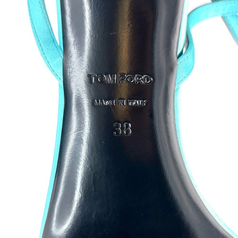 Tom Ford Padlock and Key Aqua Strappy Pointed Toe Heeled Sandals 38 - Picture 8 of 8